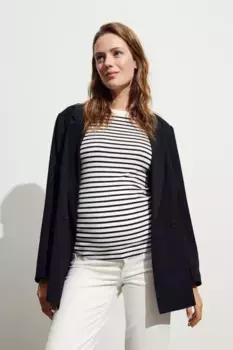 Блузка вязки в рубчик H&M, белый