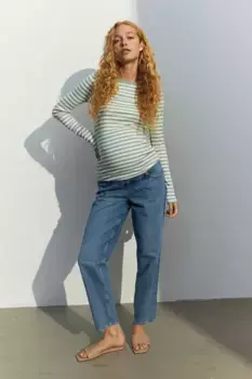 Блузка вязки в рубчик H&M, зеленый