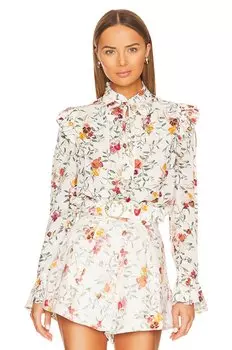 Блузка Zimmermann Frill, цвет Vine Ivory Print