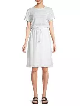 Блузонное платье Calvin Klein с люверсами Soft, белый