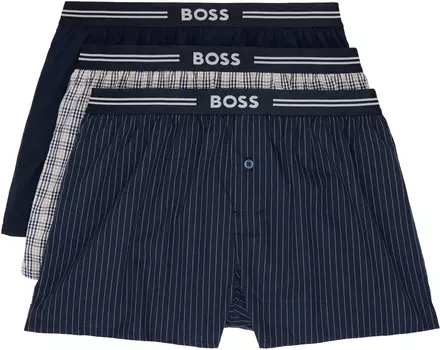 BO Комплект из трех разноцветных хлопковых трусов-боксеров BOSS