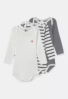 Боди 3 PACK UNISEX Petit Bateau, цвет white/dark blue