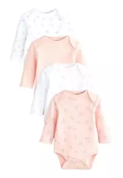 Боди 4 Наборки С Длинными Рукавами Next, цвет pink white bunny