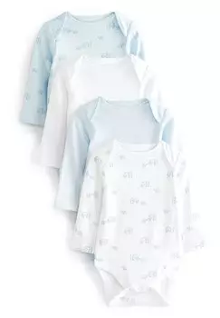 Боди 4 PACK BABY LONG SLEEVE BODYSUITS Next, цвет blue