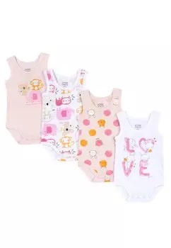Боди 4 PACK Chicco, цвет pink
