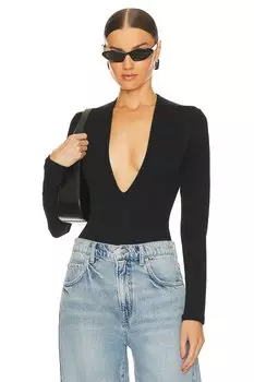 Боди AGOLDE Zena Deep V, черный