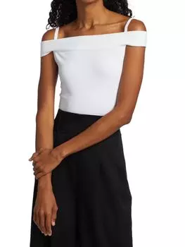 Боди Alaïa с открытыми плечами, scarlet
