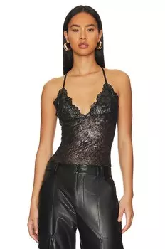 Боди ALLSAINTS Erity Coated, цвет Metallic Black
