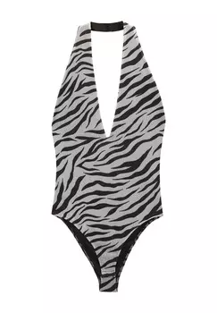 Боди ANIMAL PRINT PULL&BEAR, белый