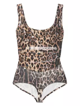 Боди Atu Body Couture с леопардовым принтом, коричневый