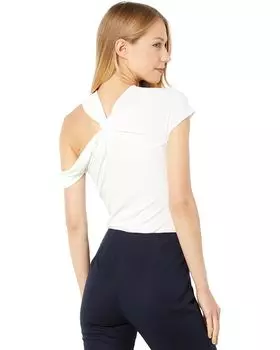 Боди BCBGMAXAZRIA Twist Shoulder Bodysuit, белый