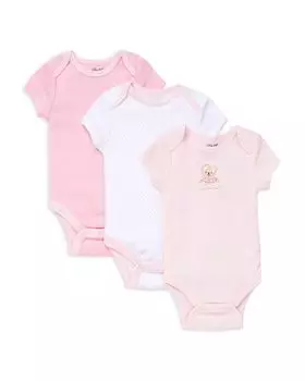 Боди Bear для девочек, 3 шт. — для малышей Little Me, цвет Pink