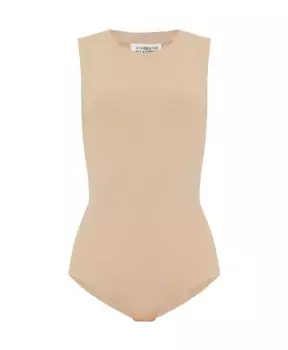 Боди без рукавов Maison Margiela, бежевый