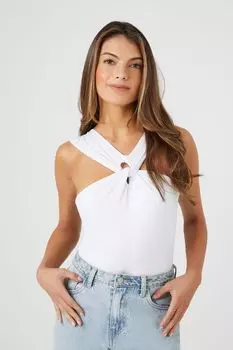 Боди без рукавов Twisted Forever 21, белый