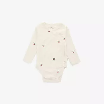 Боди Cherry-Print из органического хлопка 0-6 месяцев Konges Slojd, красный