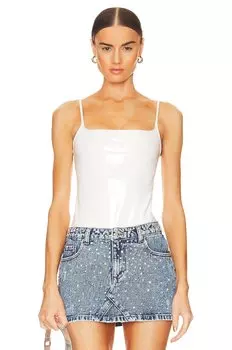 Боди Commando Faux Patent Leather Spaghetti Strap, белый