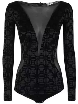 Боди Elisabetta Franchi из флока, черный