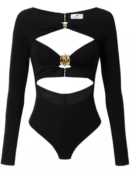 Боди Elisabetta Franchi с вырезами, черный