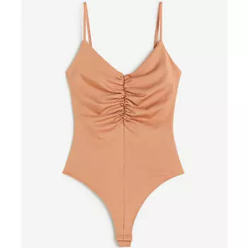 Боди H&amp;M Gathered Thong, темно-бежевый