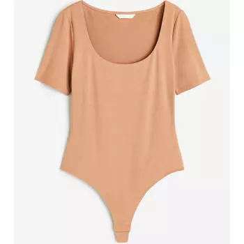 Боди H&amp;M Short-sleeved Thong, бежевый