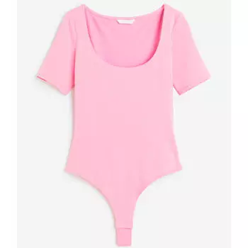 Боди H&amp;M Short-sleeved Thong, розовый