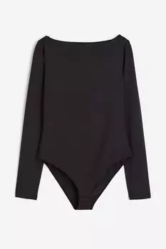 Боди H&M Boat-neck, черный