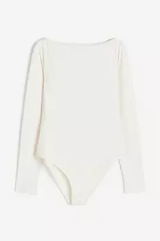 Боди H&M Boat-neck, кремовый