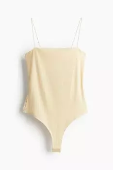 Боди H&M Extra-narrow Shoulder Straps, светло-желтый