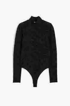 Боди H&M Mesh Thong, черный