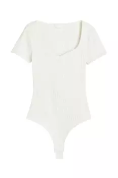 Боди H&M Ribbed Thong, белый