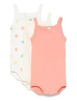 Боди из хлопка (комплект из трех) Petit Bateau, желтый