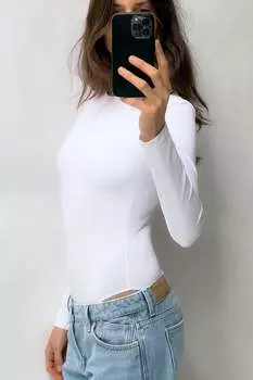Боди из полиамида ZARA, белый