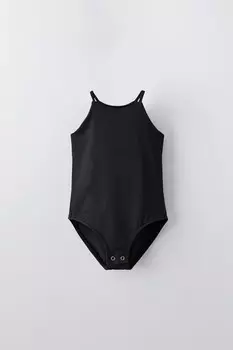 Боди из полиамида ZARA, черный