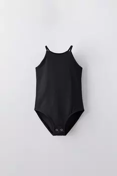 Боди из полиамида ZARA, черный