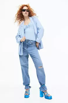 Боди из ребристого джерси H&M, синий