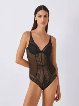 Боди John Lewis Felicity Lace, черный