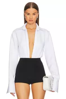 Боди LaQuan Smith Open Front Collared, белый