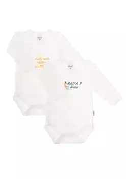 Боди Liliput "Mama's Mini", с практичной планкой на кнопках, белый