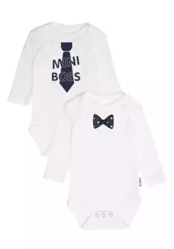 Боди Liliput "Mini Boss", с кнопками в промежности, белый