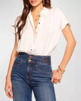 Боди Lucinda с короткими рукавами Ramy Brook, цвет Ivory