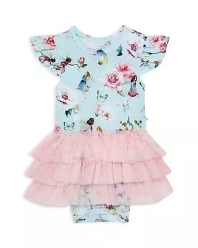 Боди Melinda с короткими рукавами и юбкой из тюля для девочек - Baby Posh Peanut, синий