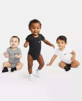 Боди Mini Me Essential для мальчиков и девочек, 3 шт. Nike, серый