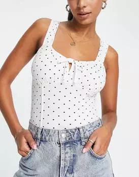 боди Miss Selfridge с точечным принтом