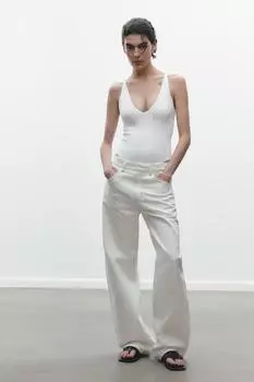 Боди на бретельках ZARA, белый
