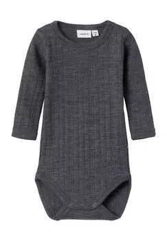 Боди NBMWANG SOLID UNISEX Name it, цвет iron gate