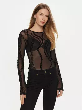 Боди облегающее Versace Jeans Couture, черный