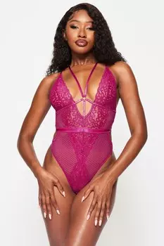 Боди Obsession с цветочным кружевом и вырезом Ann Summers, розовый