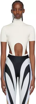 Боди Off-White с вырезами Mugler