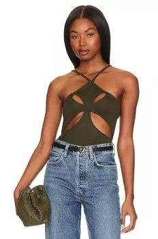 Боди OW Collection Fleur, оливковый