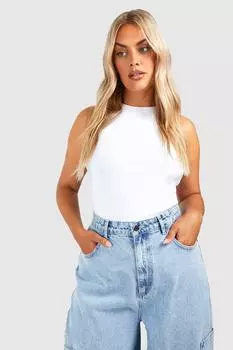 Боди plus rib racer Boohoo, белый